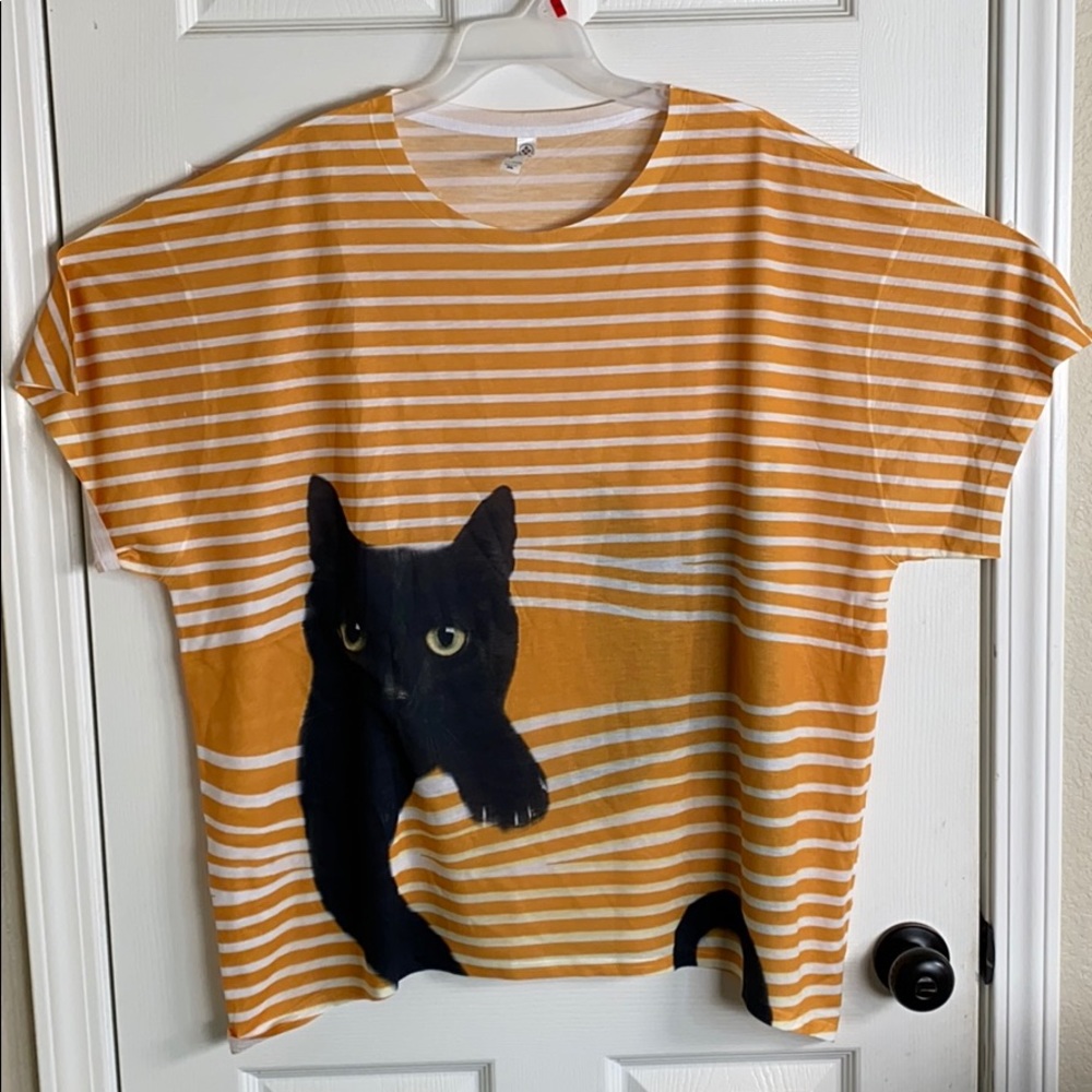 NEW Cute Women’s Black Cat Top 2XL